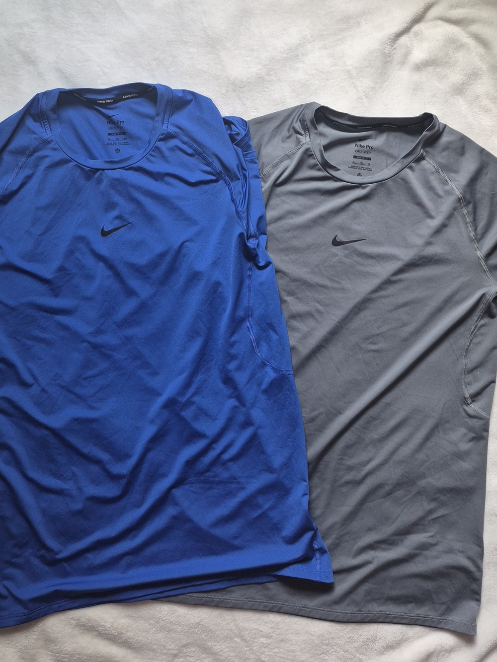 Nike Men’s Dri-FIT Short Sleeve Shirt — Blue and Gray